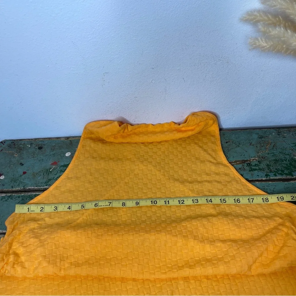 Free People BEACH Evelyn Halter Orange Square Textured
Open Back Dress XL Y2K 90 - Picture 15 of 16